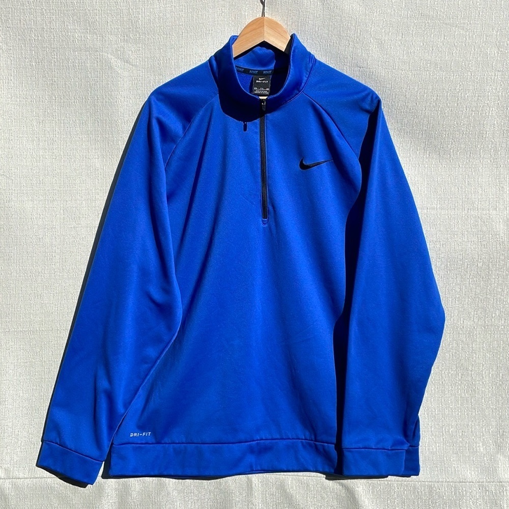 New Nike Dri Fit Men's Therma Half Zip Pullover Blue Size XXL